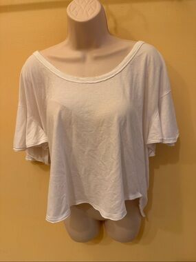 Women’s We The Free White Off-Shoulder Short Flutter Sleeve Top